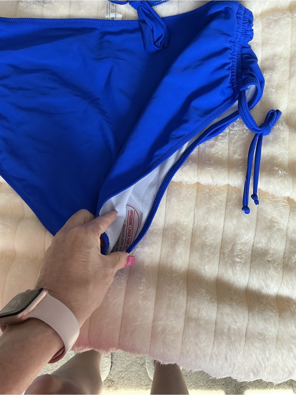 NWOT Cupshe Cobalt Blue Halter Bikini with High-Waist Bottoms - Picture 4 of 4